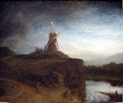 REMBRANDT Harmenszoon van Rijn The Mill, oil